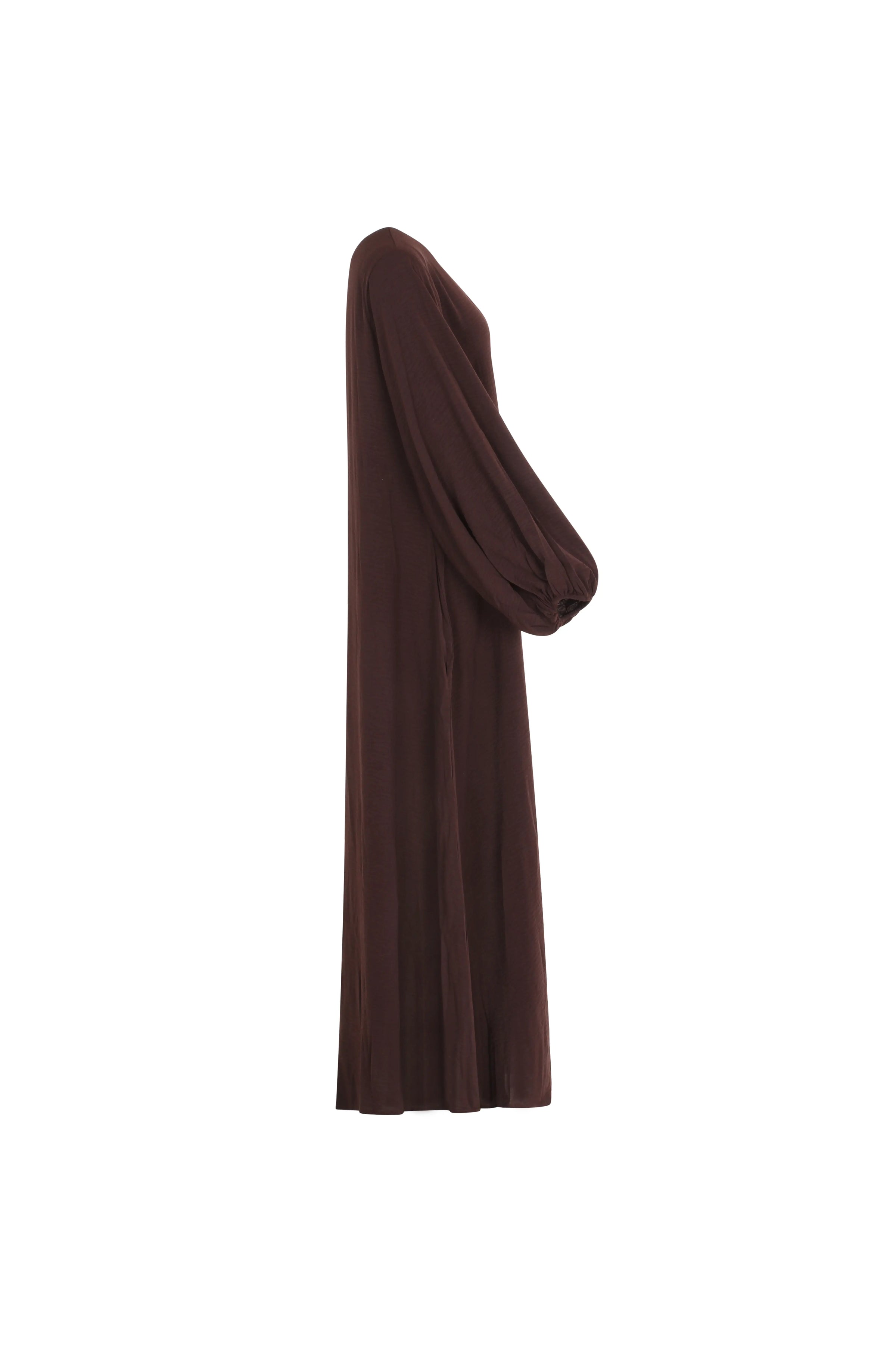 Kjole-dame-brun-side2-Abaya-Qamar