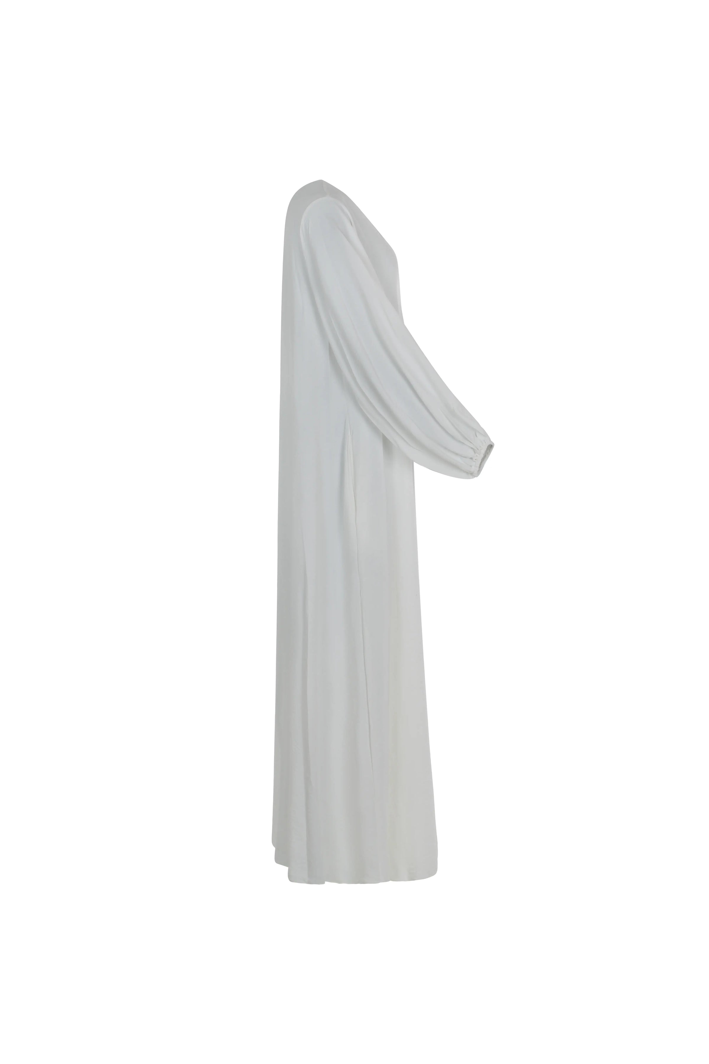 Kjole-dame-hvit-side1-Abaya-Umrah-Qamar