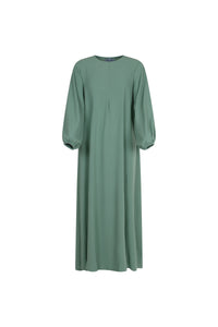Kjole-dame-mint-gronn-front-Abaya-Qamar
