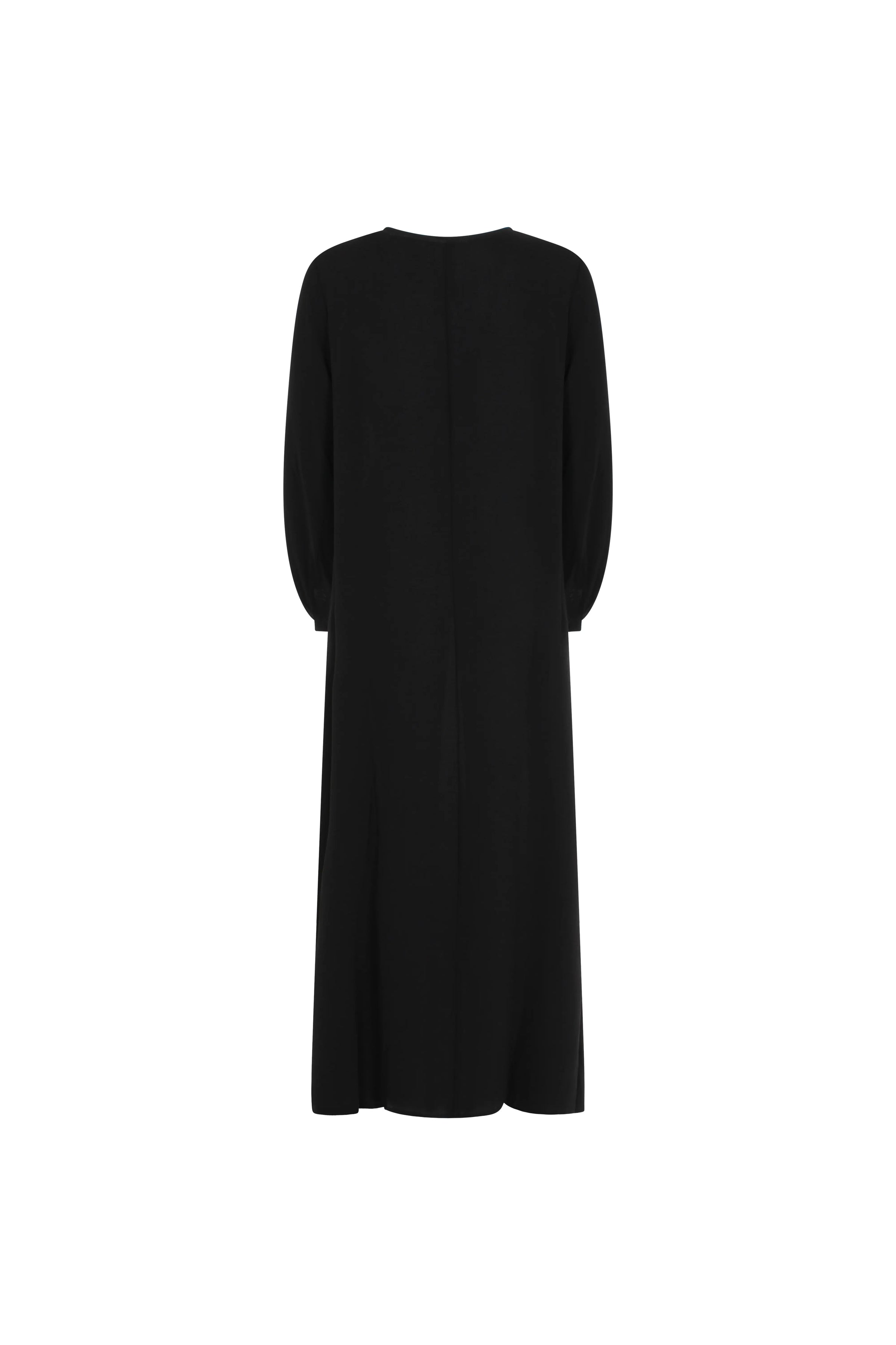 Kjole-dame-svart-back-Abaya-Qamar