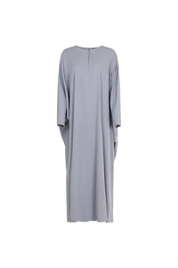 Kjole-dame-gra-front-Abaya-Qamar
