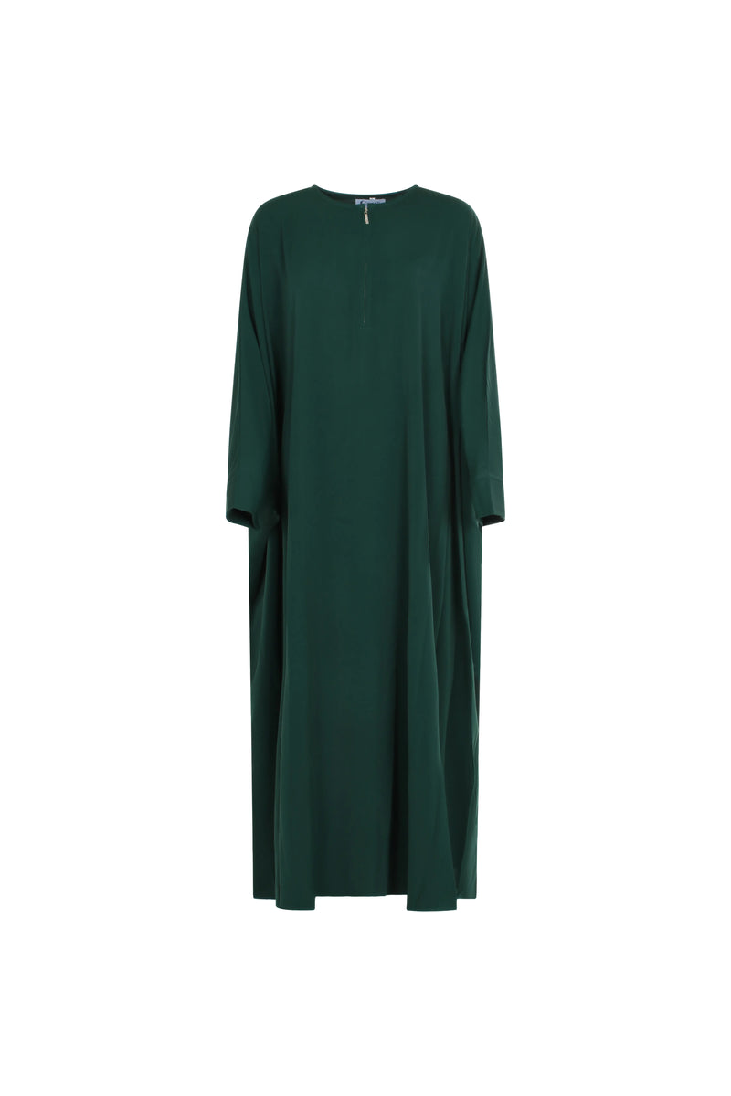 Kjole-dame-gronn-front-Abaya-Qamar